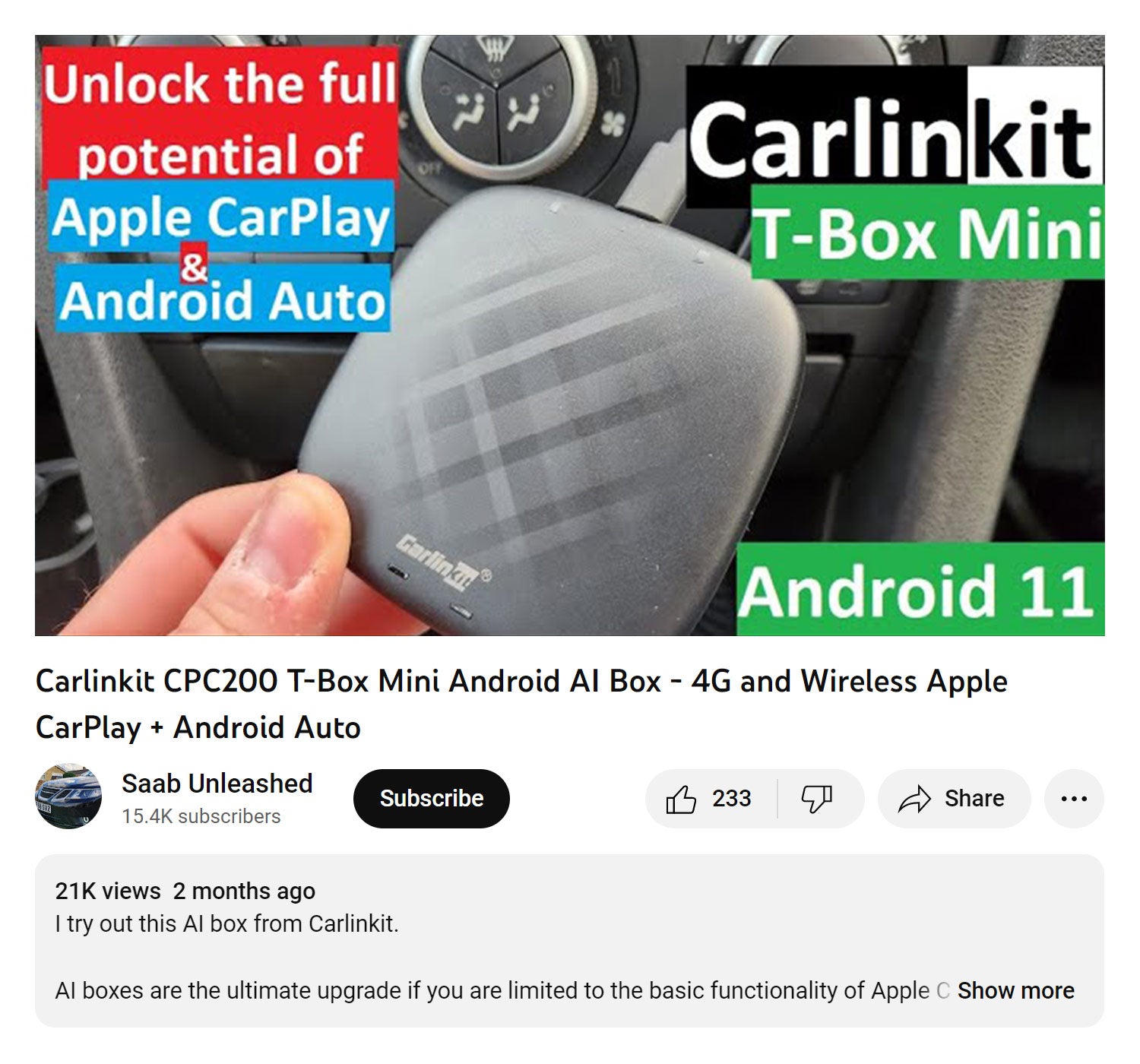 Apple Carplay Wireless Android Auto Adapter Mini Ai Box Car Play